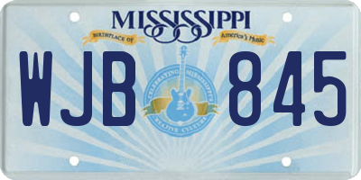 MS license plate WJB845