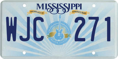 MS license plate WJC271