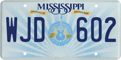MS license plate WJD602