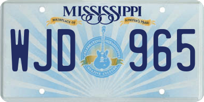 MS license plate WJD965