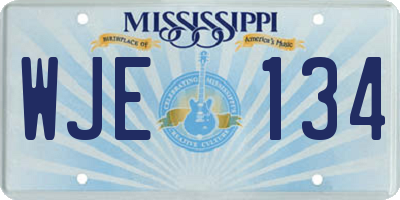 MS license plate WJE134