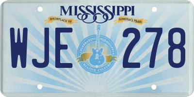 MS license plate WJE278