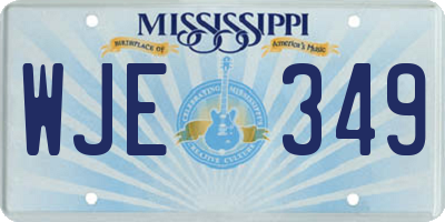 MS license plate WJE349