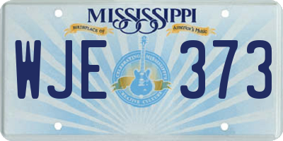 MS license plate WJE373