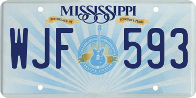 MS license plate WJF593