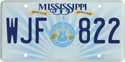 MS license plate WJF822