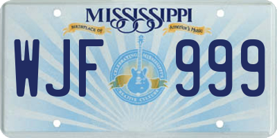 MS license plate WJF999