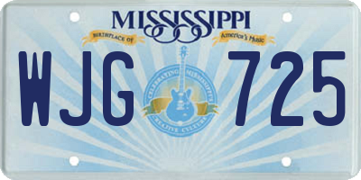 MS license plate WJG725