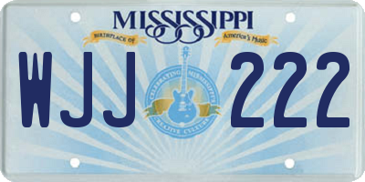 MS license plate WJJ222