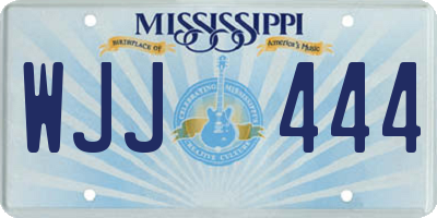 MS license plate WJJ444