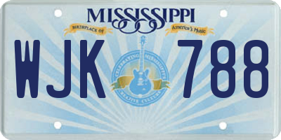 MS license plate WJK788
