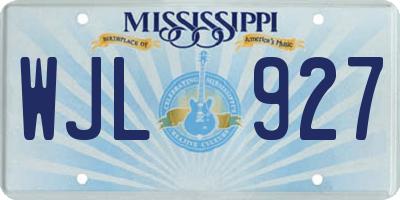 MS license plate WJL927