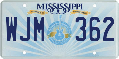 MS license plate WJM362