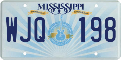 MS license plate WJQ198