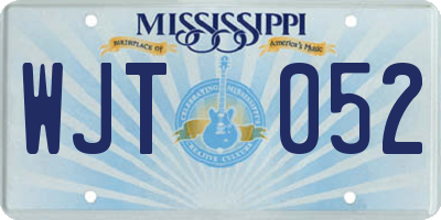 MS license plate WJT052