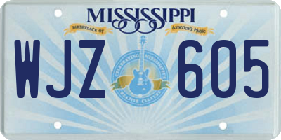 MS license plate WJZ605