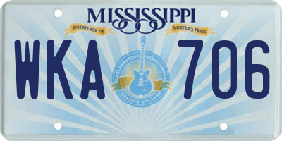 MS license plate WKA706