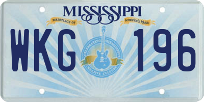 MS license plate WKG196