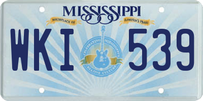 MS license plate WKI539