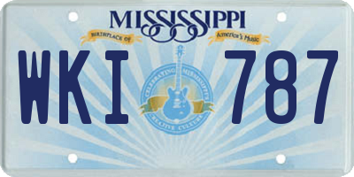MS license plate WKI787
