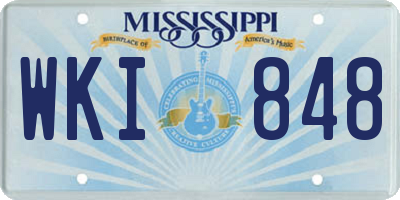 MS license plate WKI848