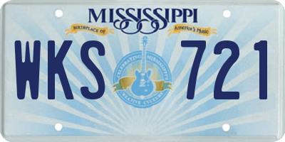 MS license plate WKS721