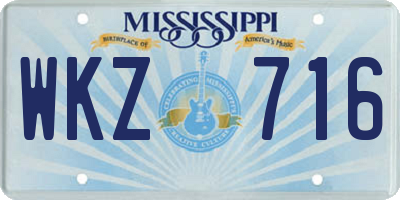 MS license plate WKZ716