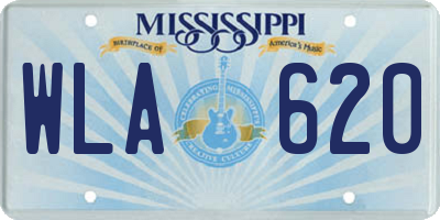 MS license plate WLA620