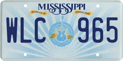 MS license plate WLC965