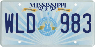 MS license plate WLD983