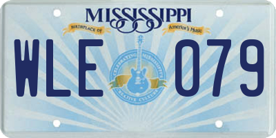 MS license plate WLE079
