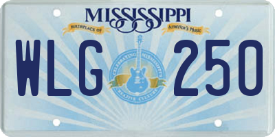 MS license plate WLG250