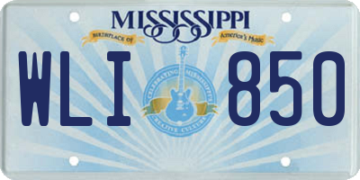 MS license plate WLI850