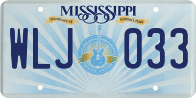 MS license plate WLJ033
