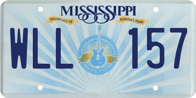 MS license plate WLL157