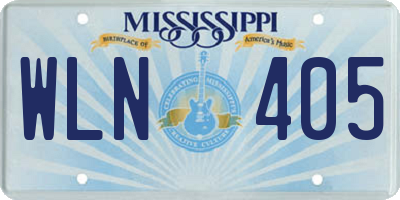 MS license plate WLN405