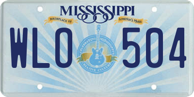MS license plate WLO504