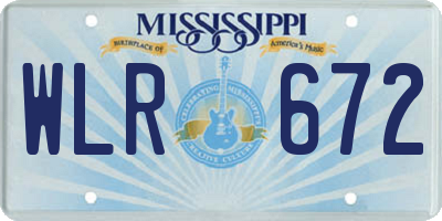 MS license plate WLR672
