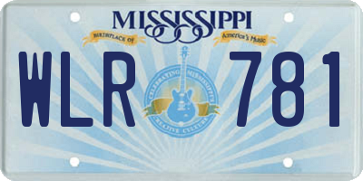 MS license plate WLR781