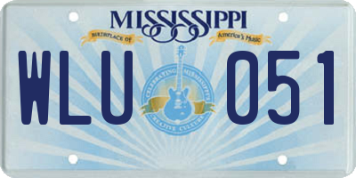 MS license plate WLU051