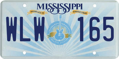 MS license plate WLW165