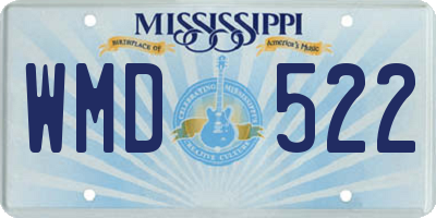 MS license plate WMD522