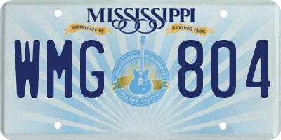MS license plate WMG804