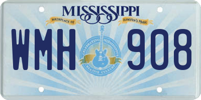 MS license plate WMH908