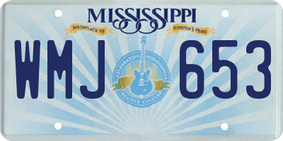 MS license plate WMJ653