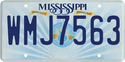 MS license plate WMJ7563