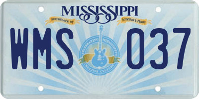 MS license plate WMS037