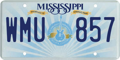 MS license plate WMU857