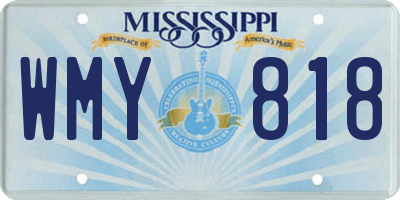 MS license plate WMY818