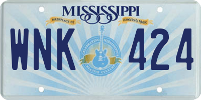 MS license plate WNK424